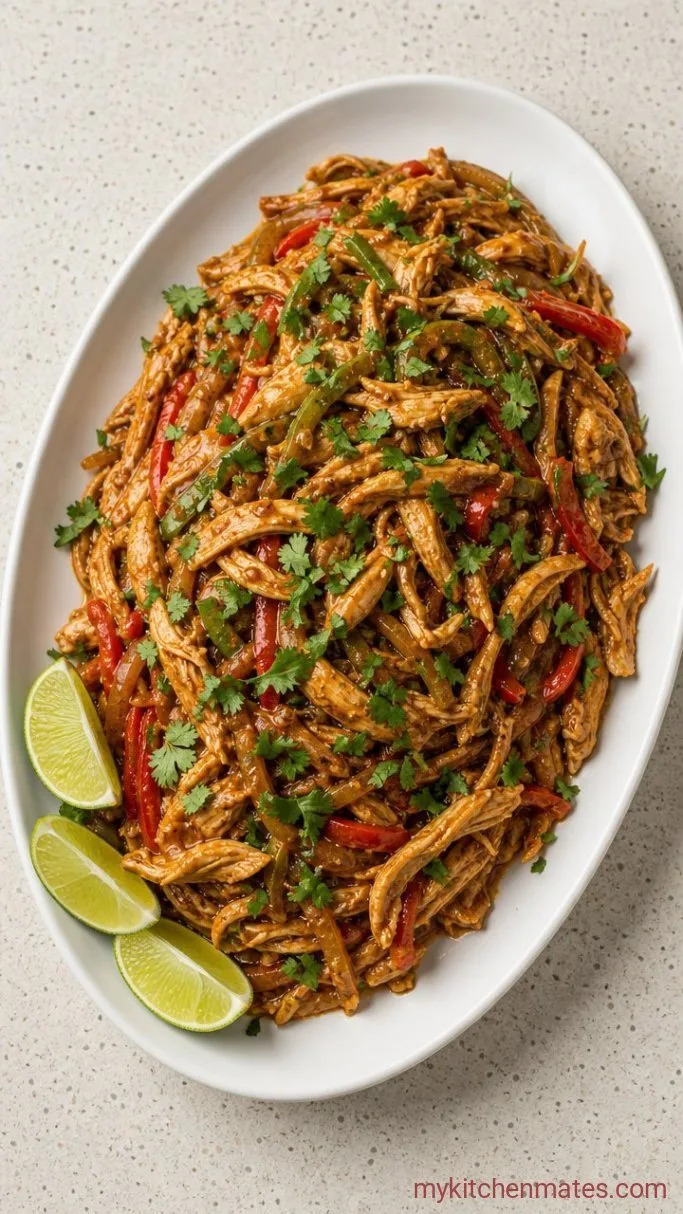 Easy Crockpot Chicken Fajitas Step 4: Shred and Serve