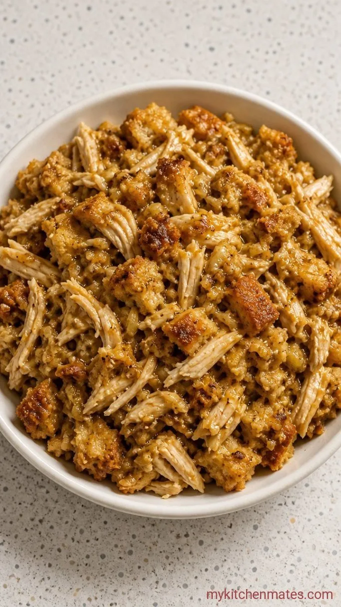 Crockpot Chicken and Stuffing Step 4: Shred and Serve