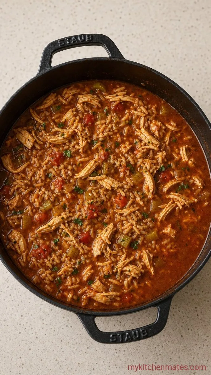Step 4: Shred the Chicken and Add the Rice