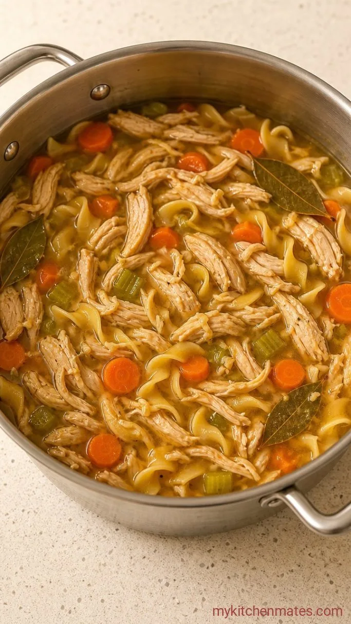 Step 4: Shred the Chicken and Cook the Noodles