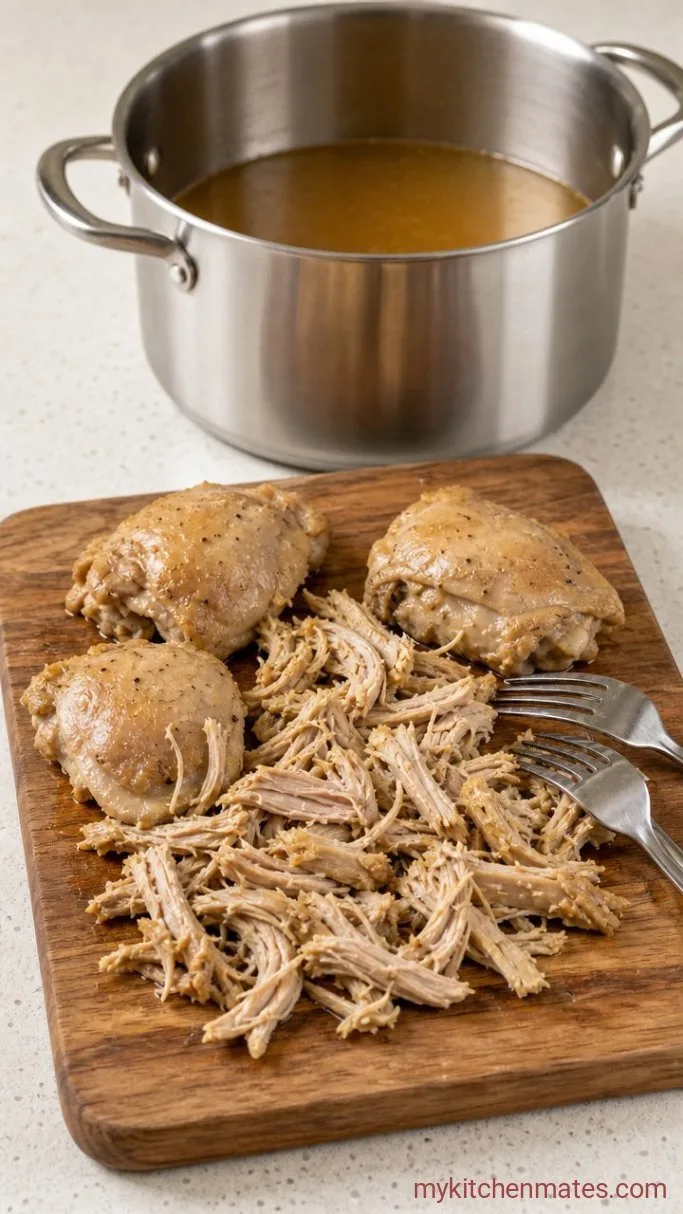Hearty Pioneer Woman Chicken Noodle Soup Step 4: Shred the Chicken