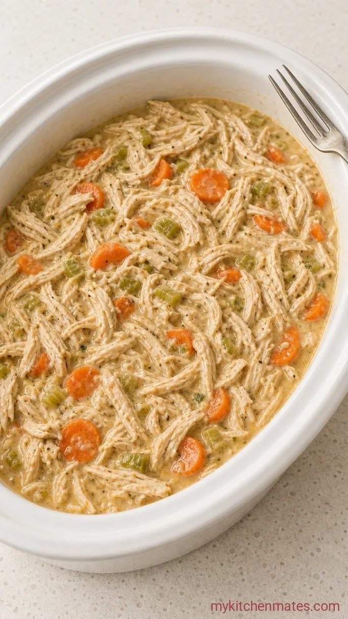Creamy Crockpot Chicken and Biscuits Step 4: Shred the Chicken