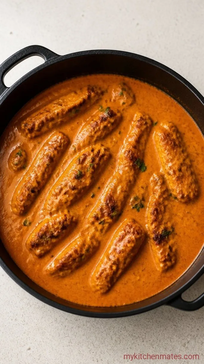 Restaurant-Style Soya Chaap Gravy (Creamy and Spicy) Step 4: Simmer the Chaap in the Gravy