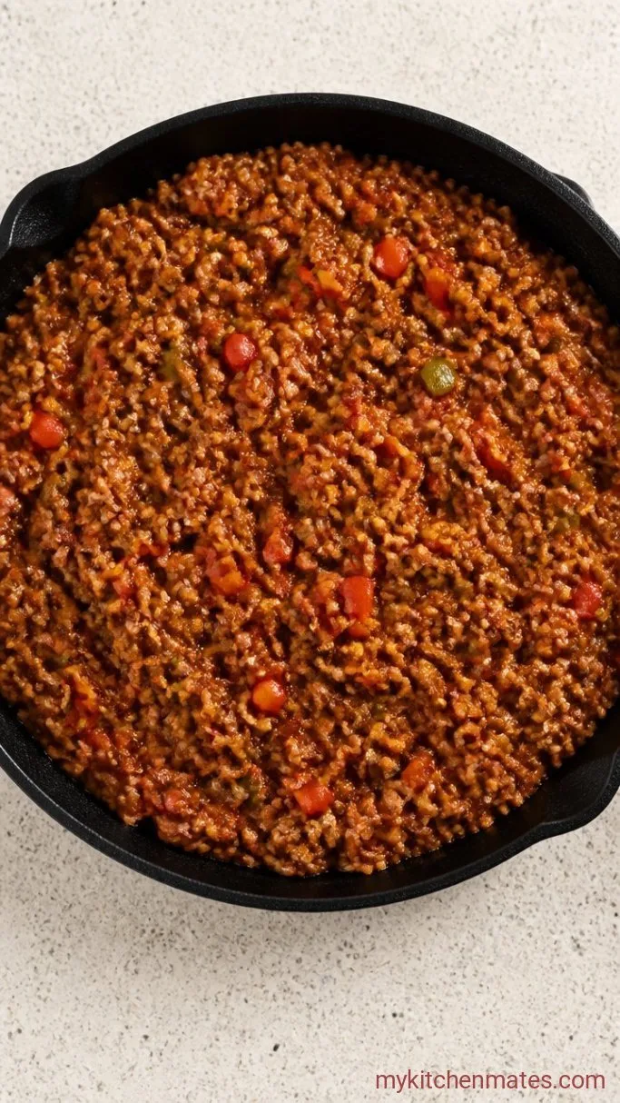 Cheesy One-Pan Bell Pepper Casserole Step 4: Simmer the Filling
