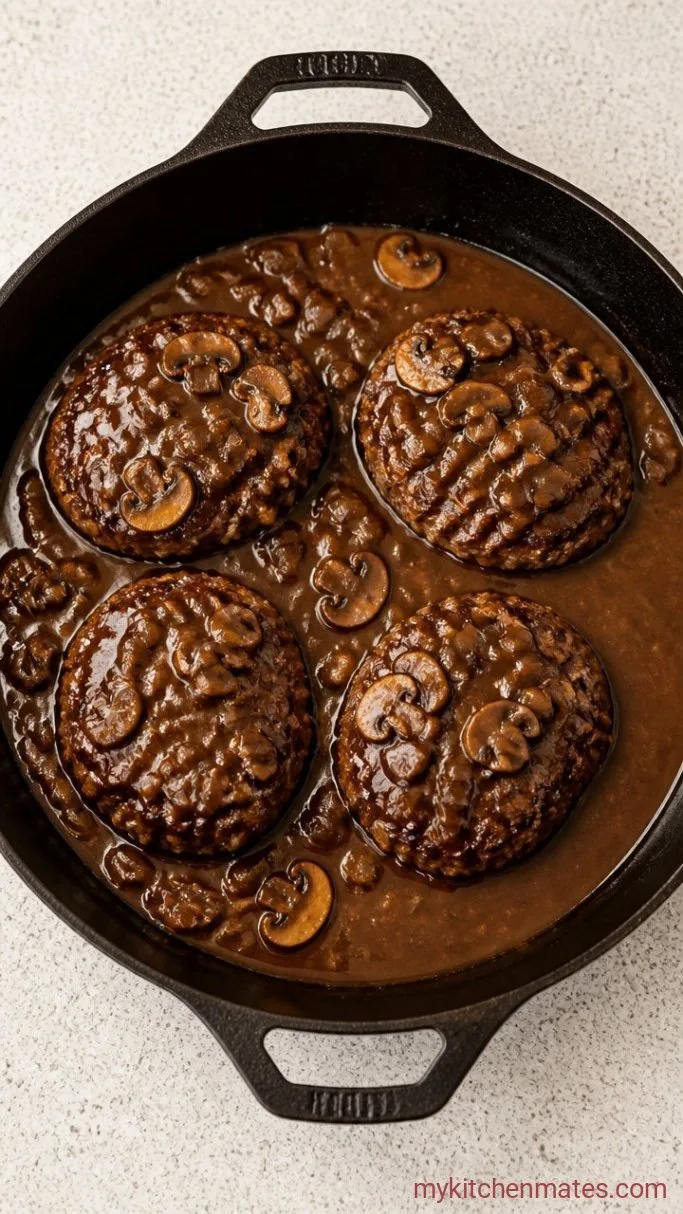 One-Pan Salisbury Steak with Mushroom Gravy Step 4: Simmer the Patties in the Gravy