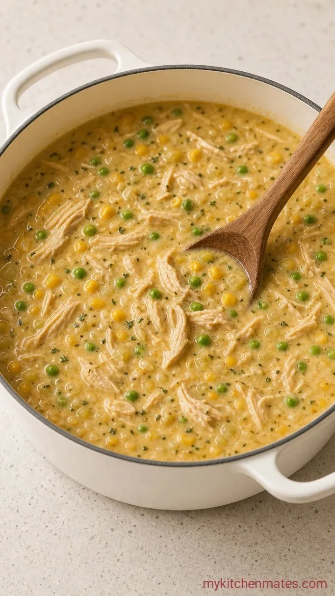 30-Minute Creamy Chicken Pot Pie Soup Step 4: Simmer the Soup