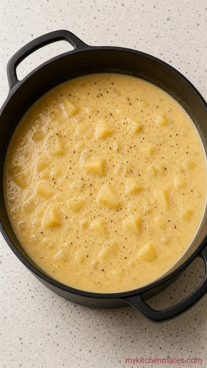 Hearty Old Fashioned Potato Soup Step 4: Simmer the Soup