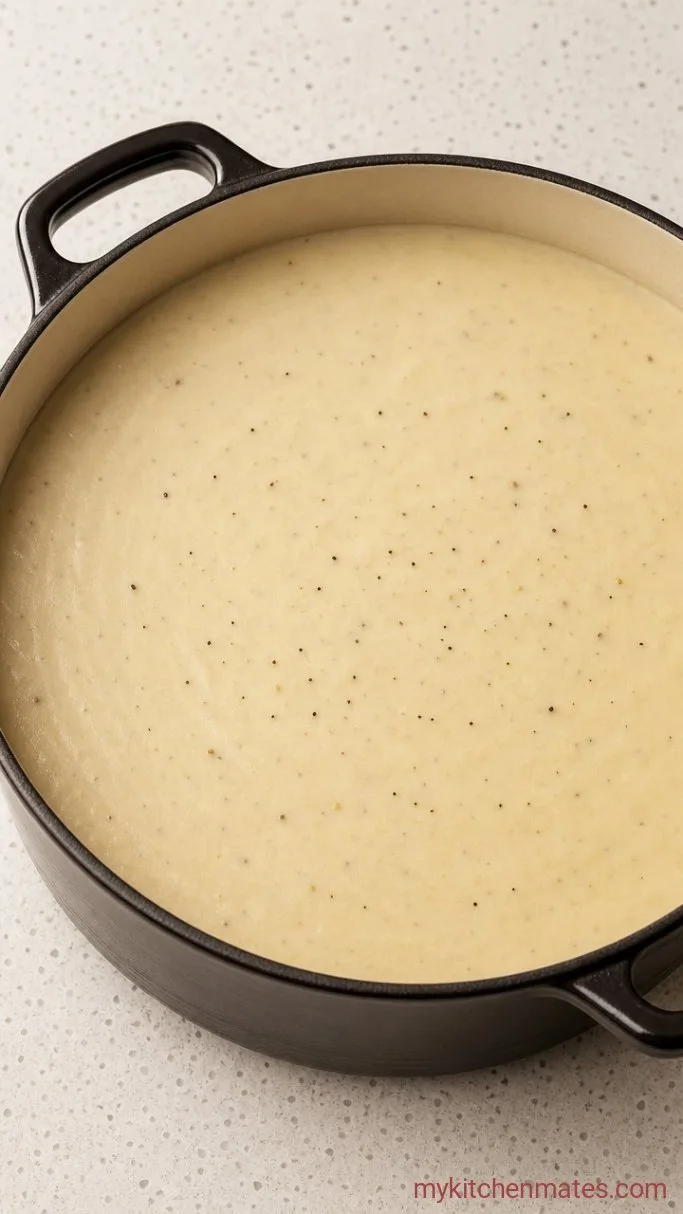 Twice-Baked Potato Soup with Crispy Skins Step 4: Simmer the Soup