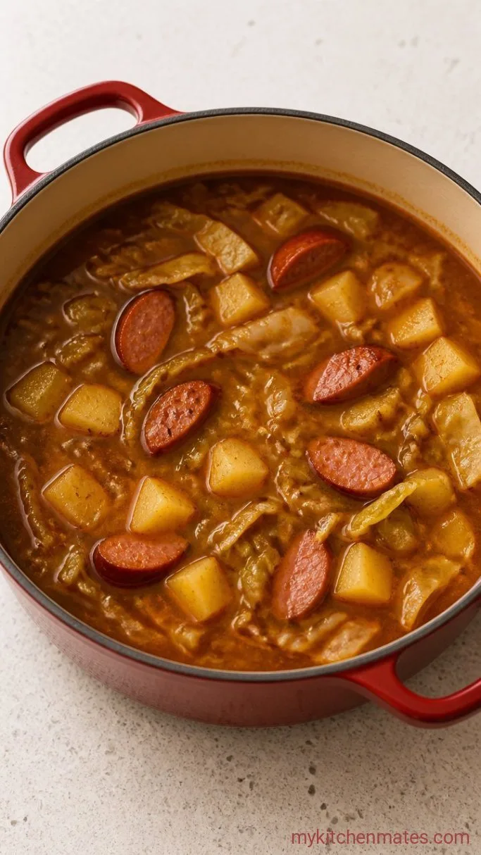 30-Minute Kielbasa Cabbage Soup Step 4: Simmer the Soup