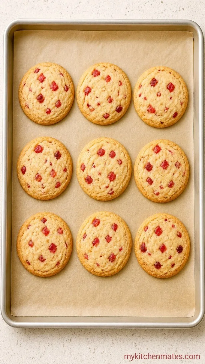 Buttery Cherry Shortbread Cookies Step 4: Slice and Bake