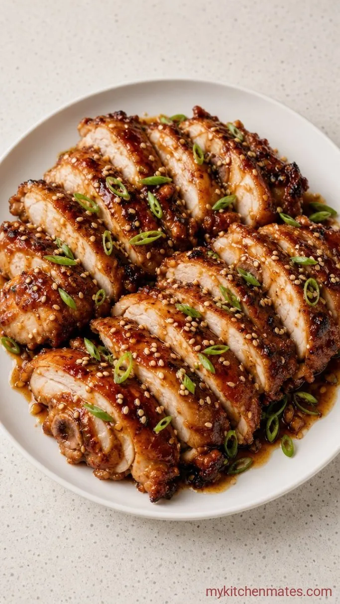 Sticky Soy-Ginger Asian Chicken Thighs Step 4: Slice and Drizzle the Sticky Chicken