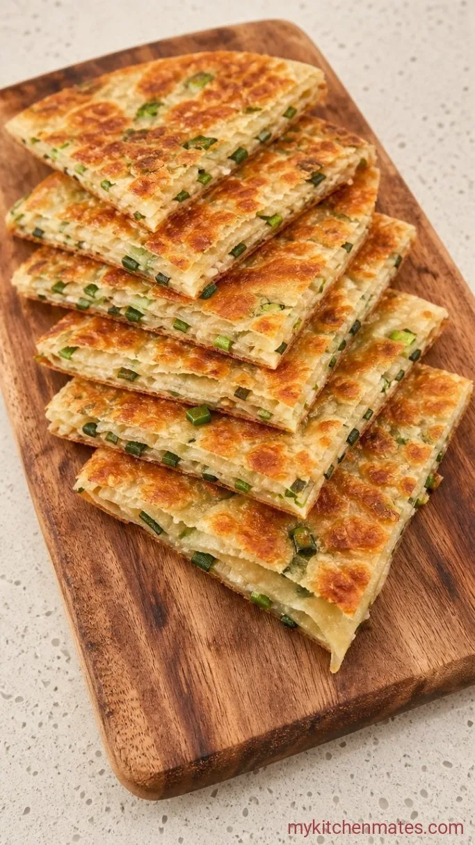 Crispy Scallion Pancakes in 25 Minutes Step 4: Slice and Serve Hot