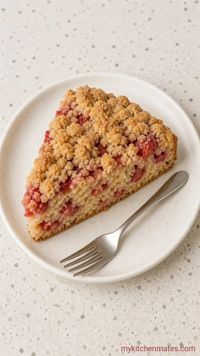 One-Bowl Strawberry Crumble Cake Step 4: Slice and Serve the Cake