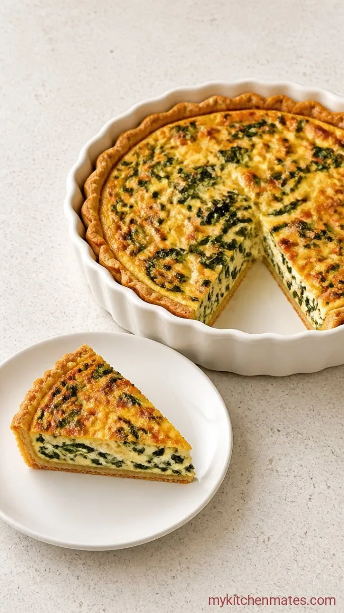 Creamy Spinach Ricotta Quiche Step 4: Slice and Serve the Quiche