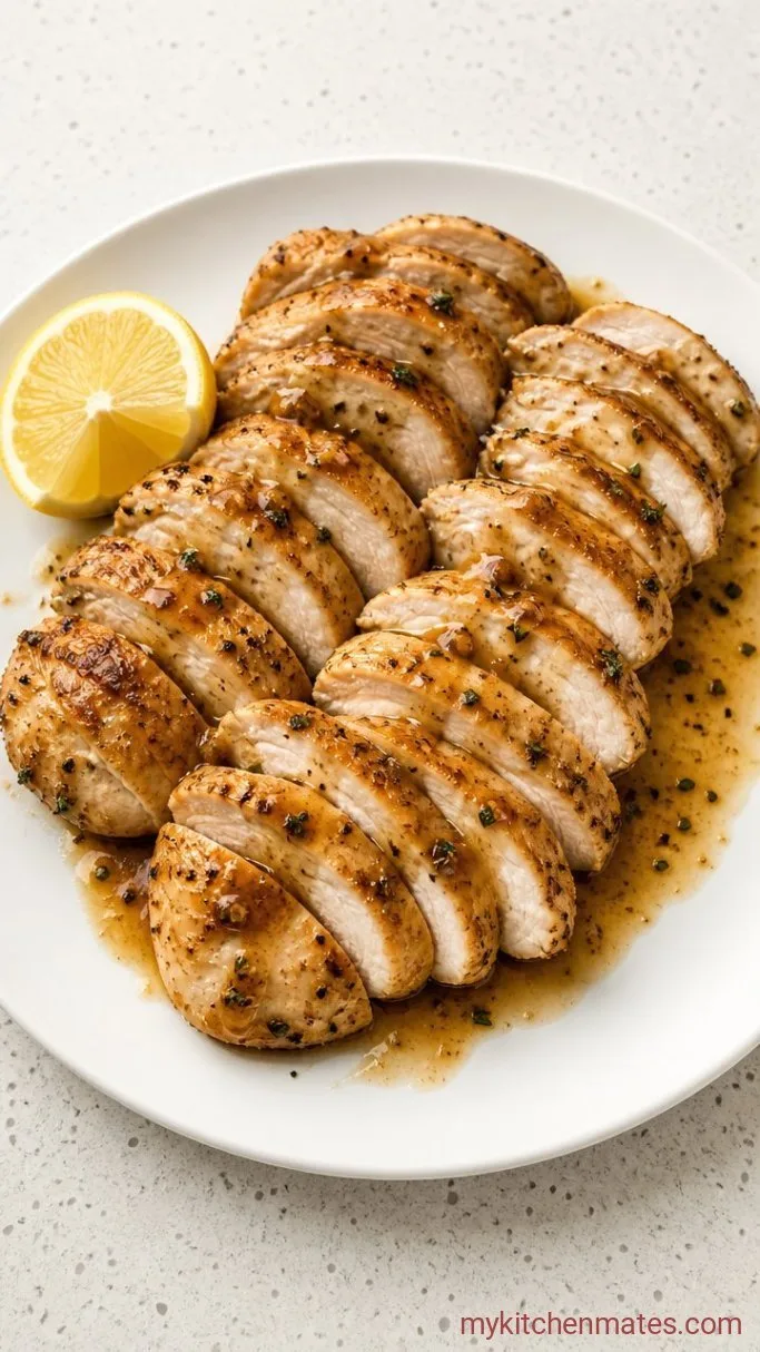 25-Minute Greek Chicken Breast with Lemon and Oregano Step 4: Slice and Serve with the Sauce