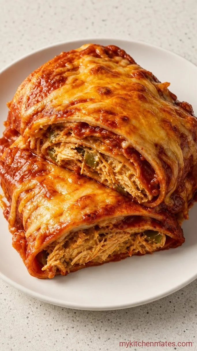 30-Minute Baked Chicken Enchiladas Step 4: Slice and Serve