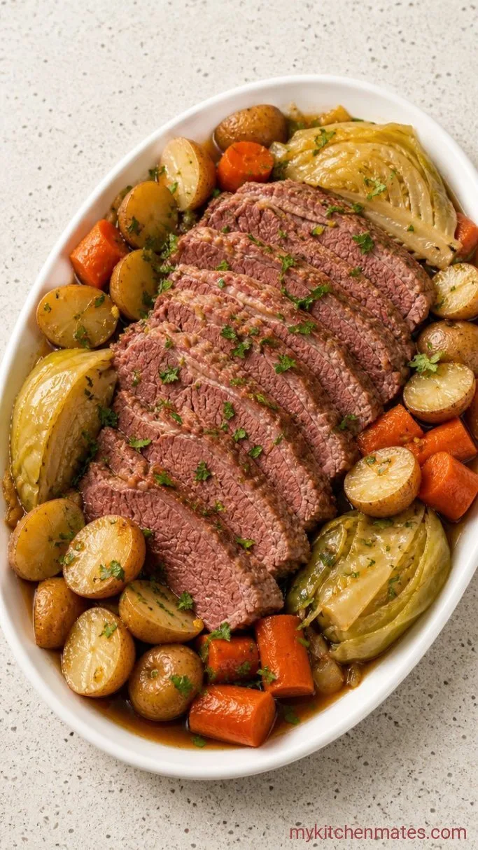 Fall-Apart Slow Cooker Corned Beef and Cabbage Step 4: Slice and Serve