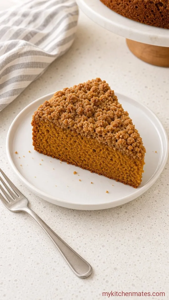 Spiced Pumpkin Coffee Cake with a Buttery Crumb Step 4: Slice and Serve