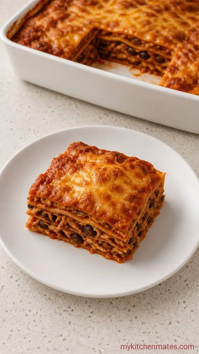 Leftover Turkey Enchilada Casserole Step 4: Slice and Serve