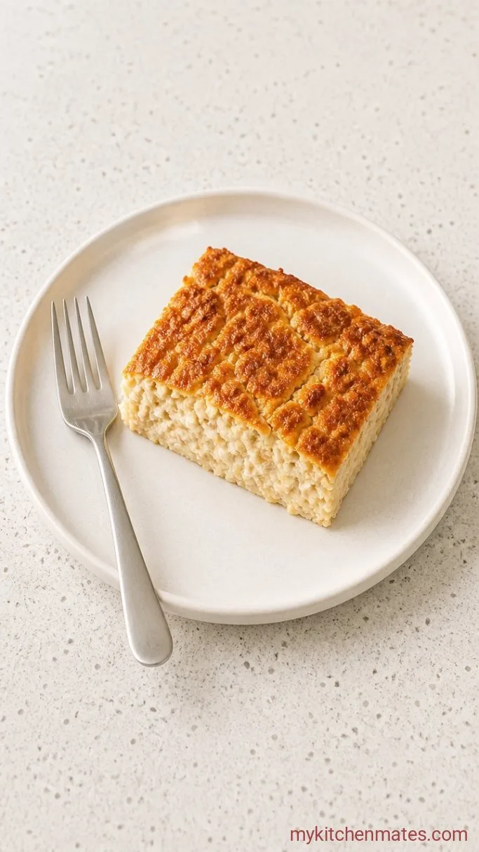 High-Protein Cottage Cheese Baked Oats Step 4: Slice and Serve
