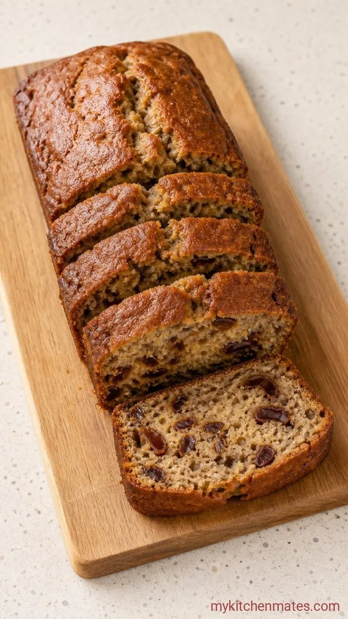 Moist Whole Wheat Banana Date Bread Step 4: Slice and Serve