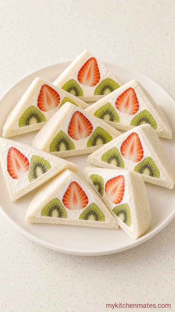 Fluffy Japanese Fruit Sandwich (Fruit Sando) Step 4: Slice and Serve