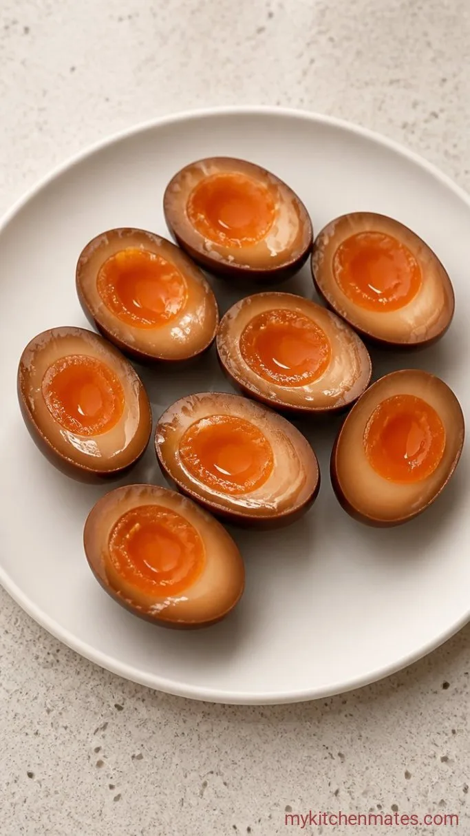4-Ingredient Soy Sauce Eggs for Ramen Step 4: Slice and Serve