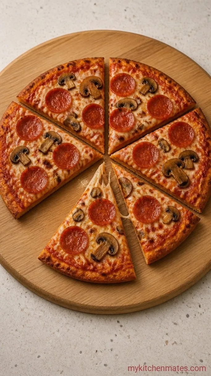 Crispy Air Fryer Pizza in 10 Minutes Step 4: Slice and Serve