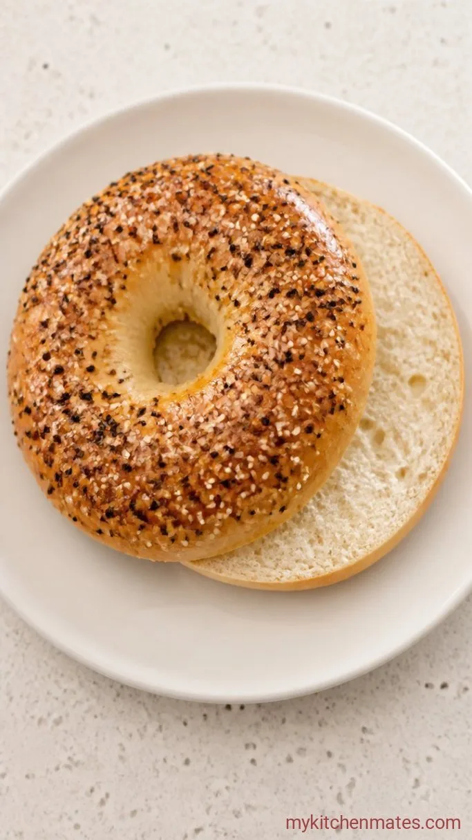 Quick 2-Ingredient Air Fryer Bagels Step 4: Slice and Serve