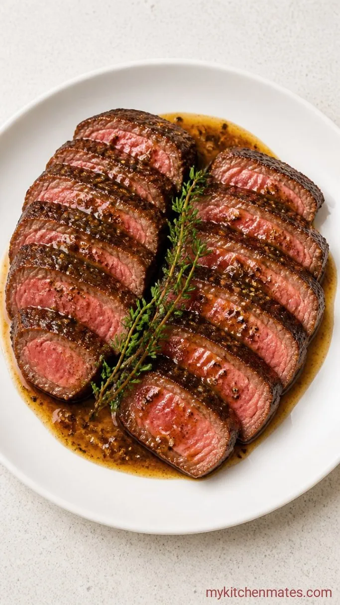 Cast Iron Filet Mignon with Garlic Butter Step 4: Slice and Serve