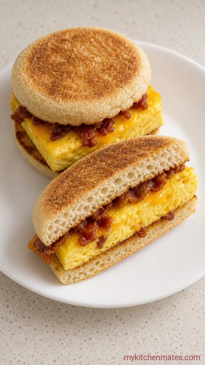Sheet Pan Eggs: The Fastest Way to Make Breakfast Sandwiches Step 4: Slice and Stack the Sandwiches