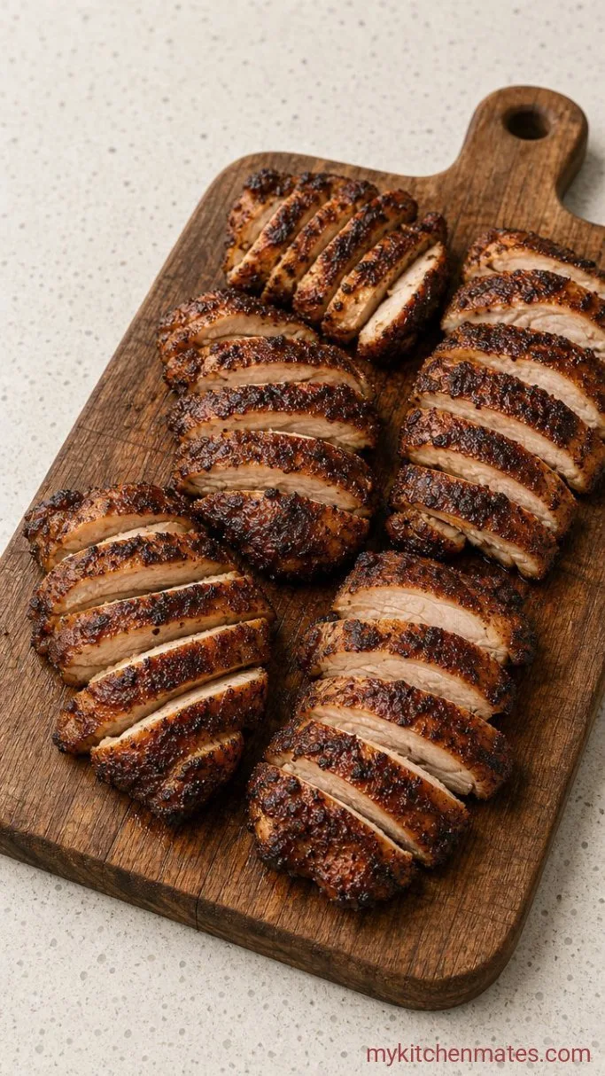30-Minute Jerk Chicken Tacos with Mango Salsa Step 4: Slice the Chicken