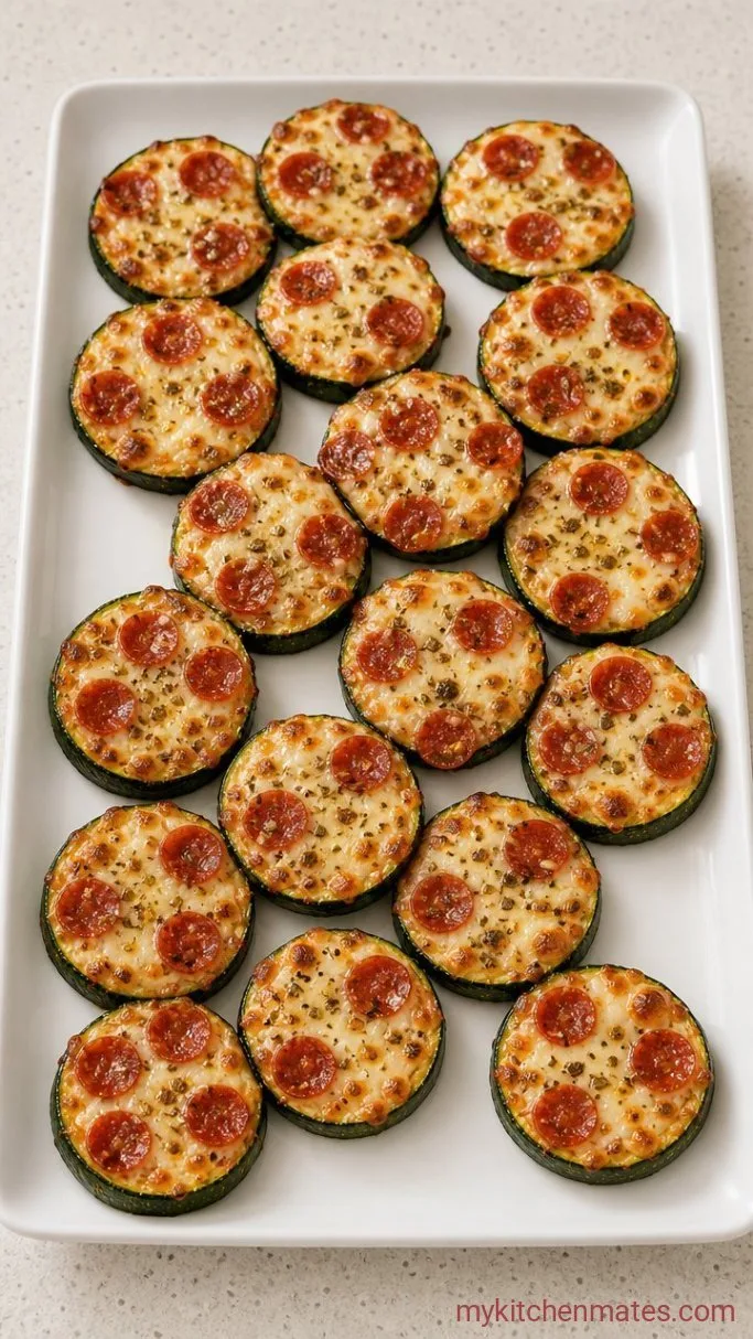 15-Minute Zucchini Pizza Bites Step 4: Slide Them Off and Serve