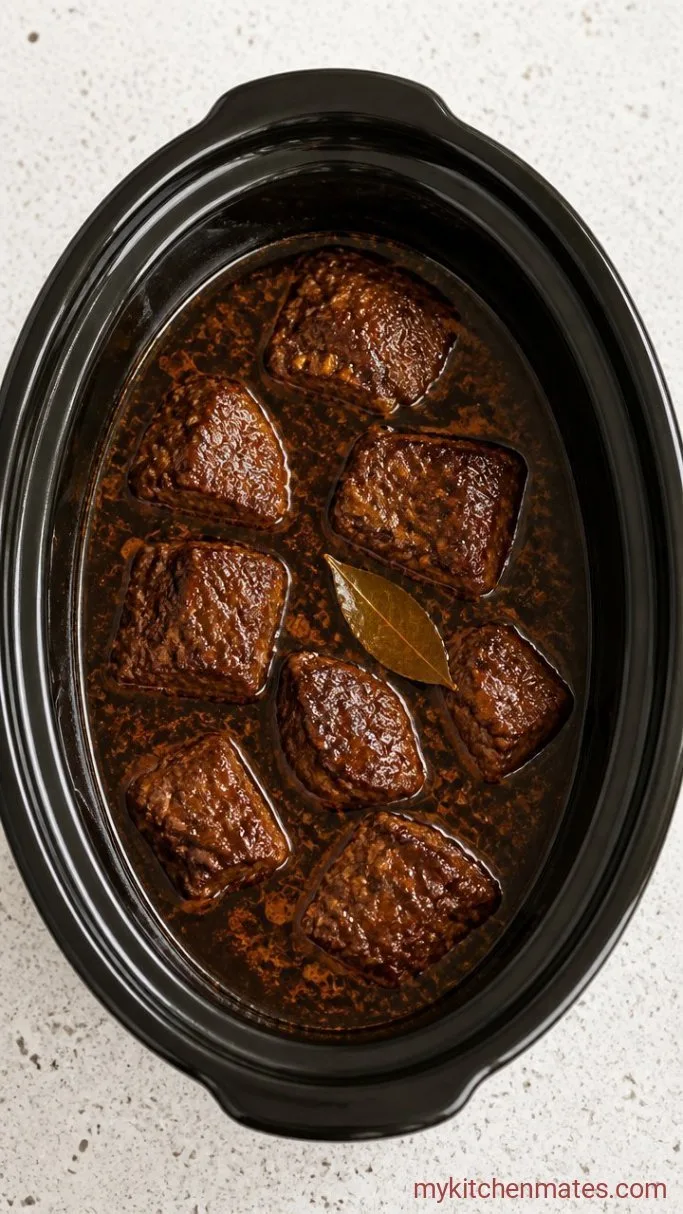 Crockpot Birria Tacos with Rich Dipping Consommé Step 4: Slow-Cook the Birria