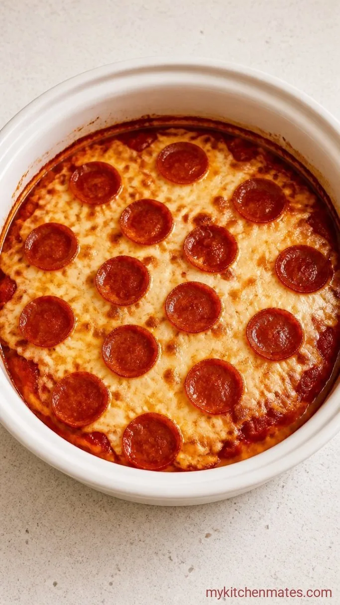 Set-and-Forget Crockpot Pizza Casserole Step 4: Slow-Cook the Casserole