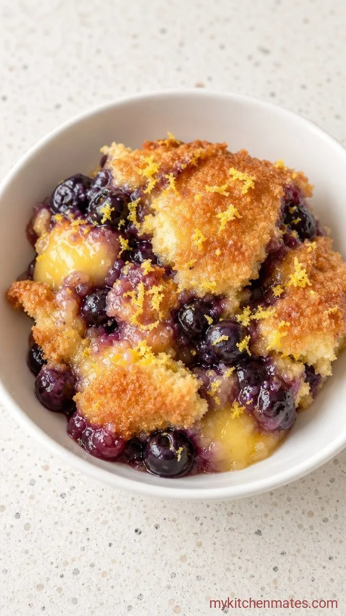 5-Ingredient Lemon Blueberry Dump Cake Step 4: Spoon and Serve Warm