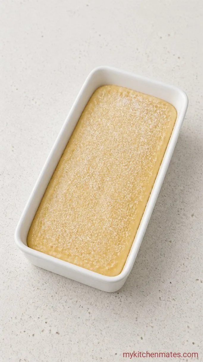 Moist and Tender Sour Cream Banana Bread Step 4: Spoon Batter Into the Pan and Sprinkle with Sugar