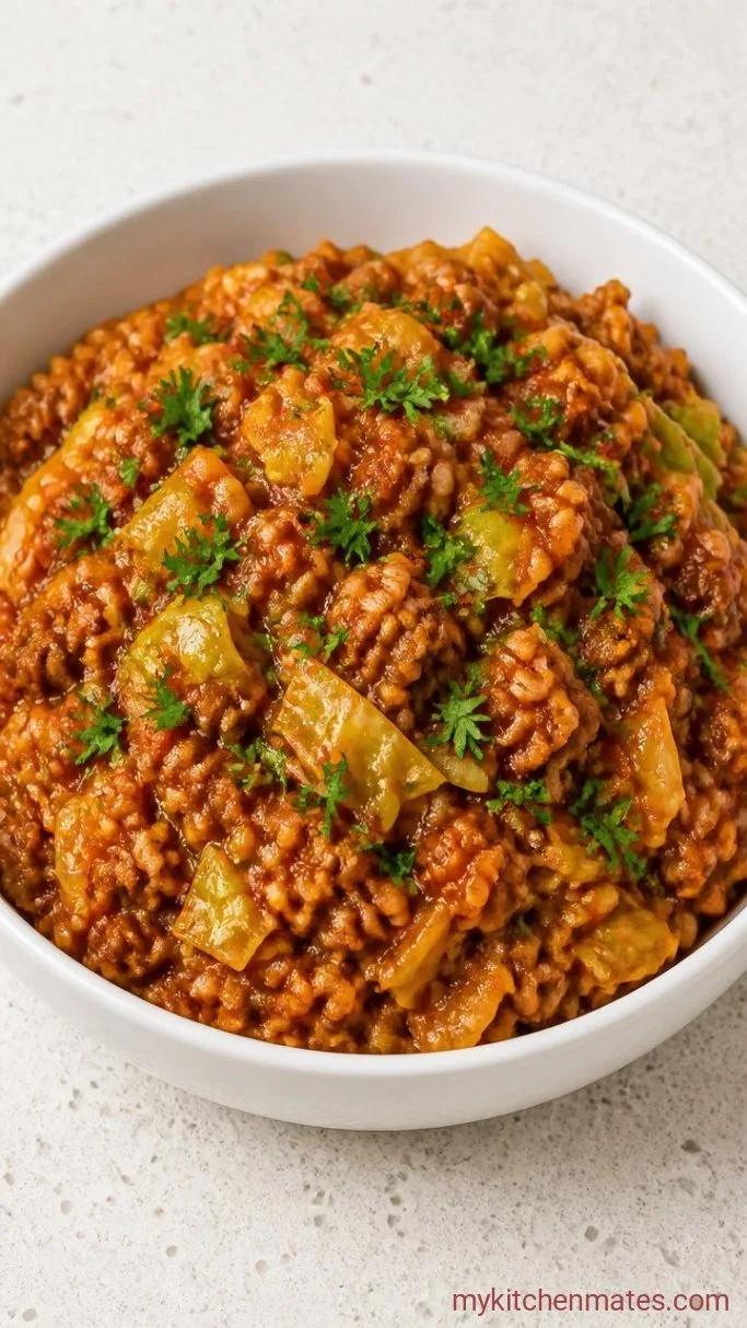 Easy One-Pot Deconstructed Cabbage Rolls Step 4: Spoon into Bowls and Serve