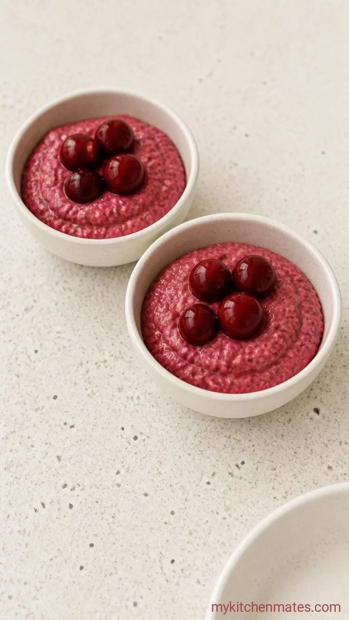 Creamy Cherry Chia Pudding (4 Ingredients) Step 4: Spoon Into Bowls and Top