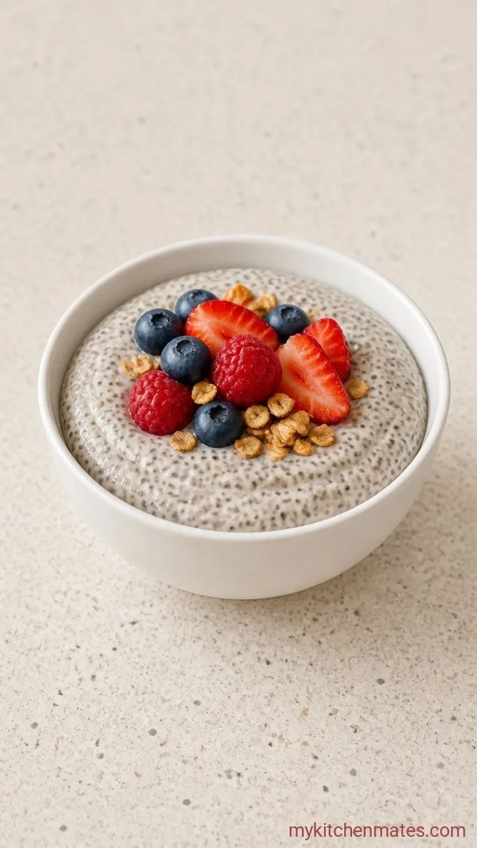 Creamy 4-Ingredient Chia Seed Pudding Step 4: Spoon into Bowls and Top