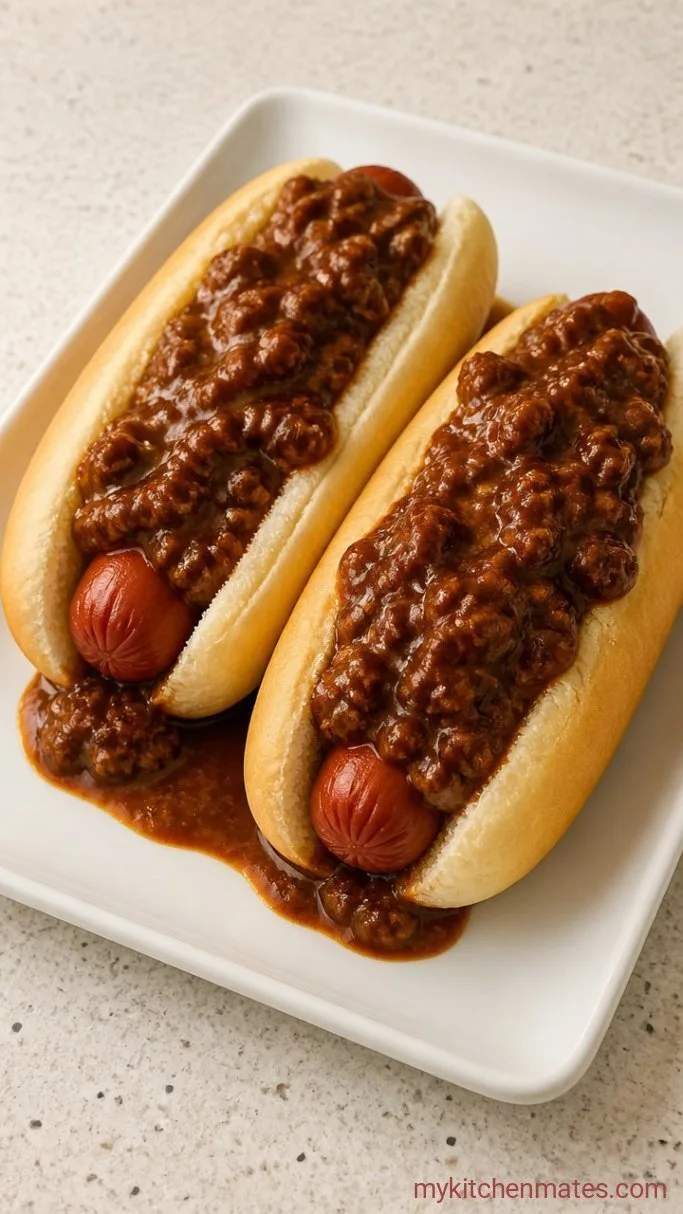 Crockpot Hot Dog Chili (Thick, Meaty, and So Simple) Step 4: Spoon It Over Hot Dogs