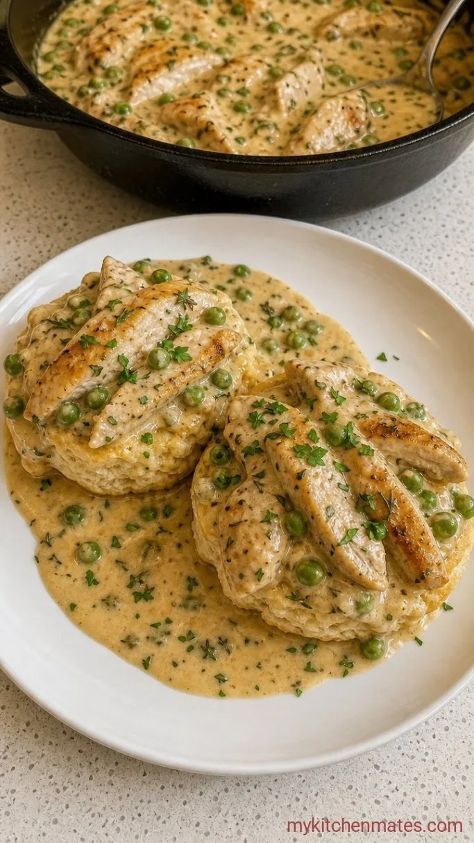 Quick Creamed Chicken Over Biscuits Step 4: Spoon Over Biscuits and Serve
