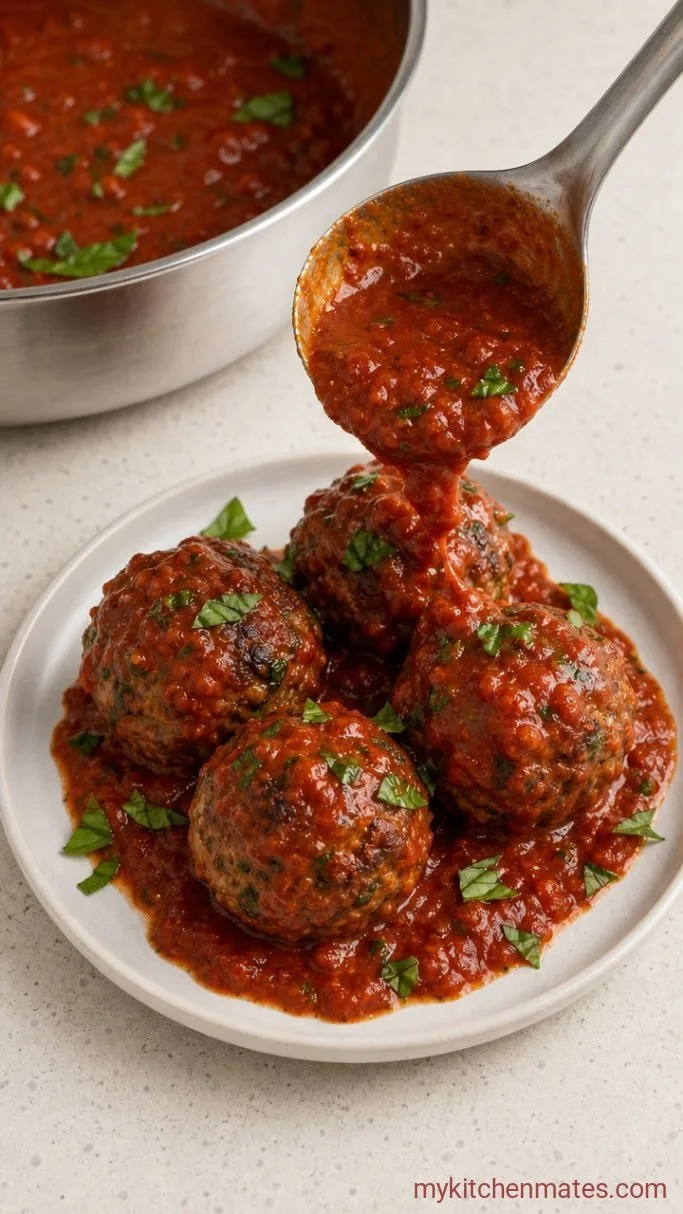 Simple 5-Ingredient Meatball Sauce Step 4: Spoon Over Meatballs