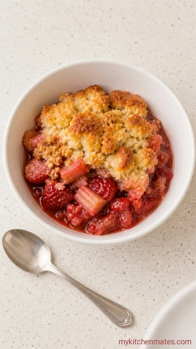 5-Ingredient Strawberry Rhubarb Dump Cake Step 4: Spoon the Cake Into Bowls