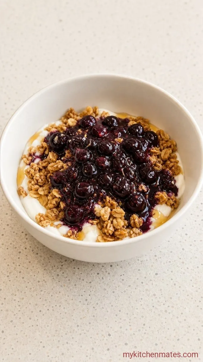 15-Minute Blueberry Yogurt Bowl with Warm Compote Step 4: Spoon the Compote Over and Serve