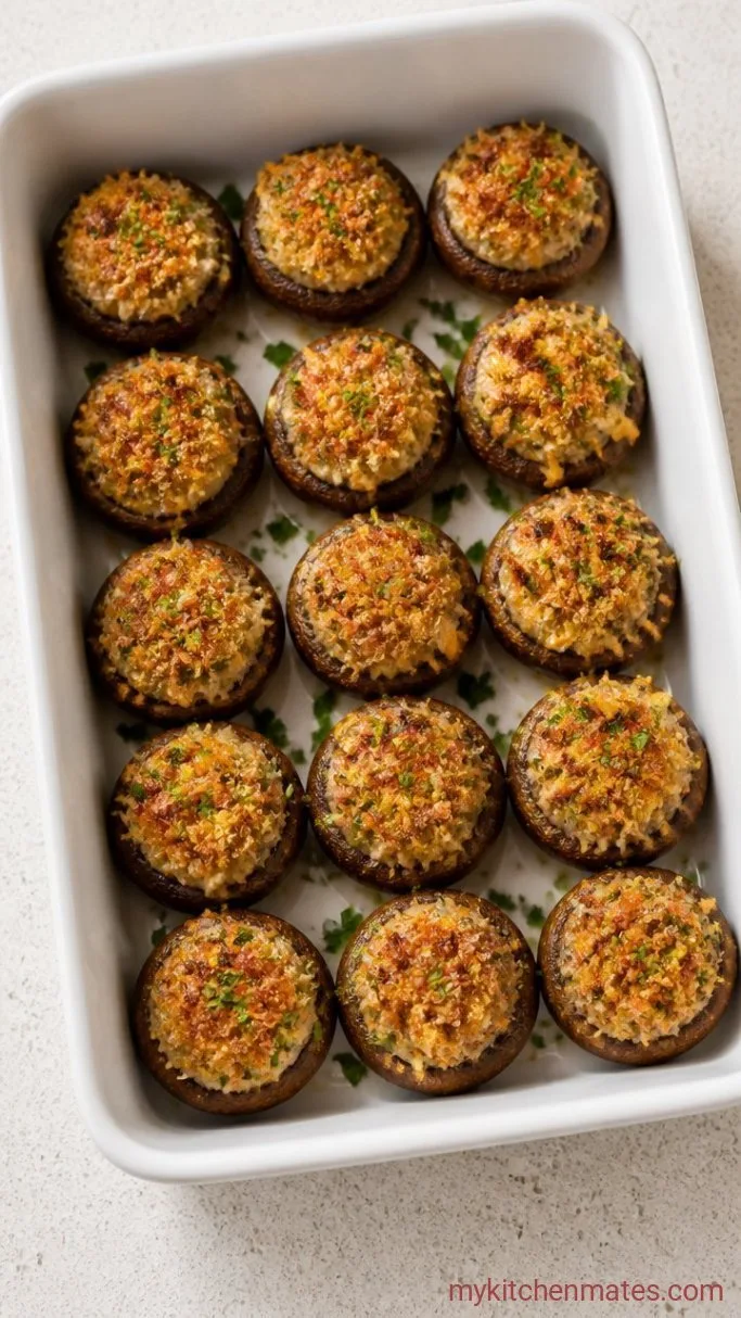 Garlicky Boursin Stuffed Mushrooms Step 4: Sprinkle and Bake