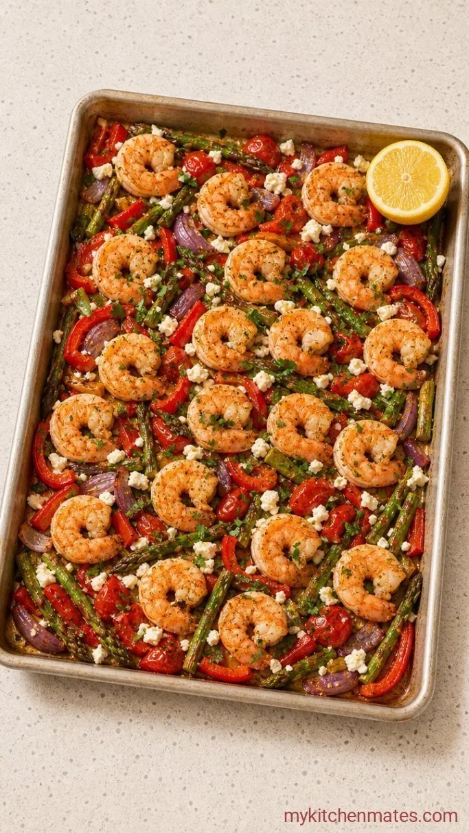 20-Minute Sheet Pan Shrimp with Lemon and Garlic Step 4: Squeeze Lemon and Serve