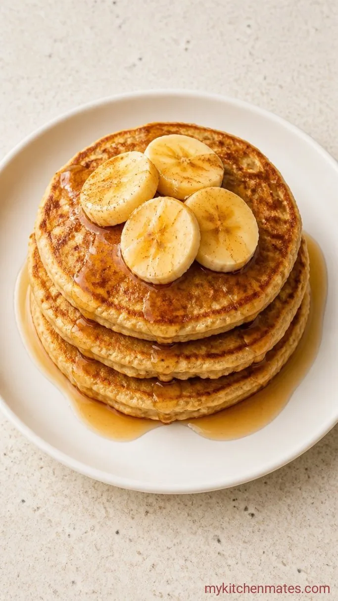 3-Ingredient Banana Oat Pancakes Step 4: Stack and Serve