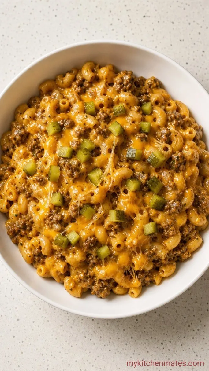 Step 4: Stir in the Cheese and Pickles, Then Serve