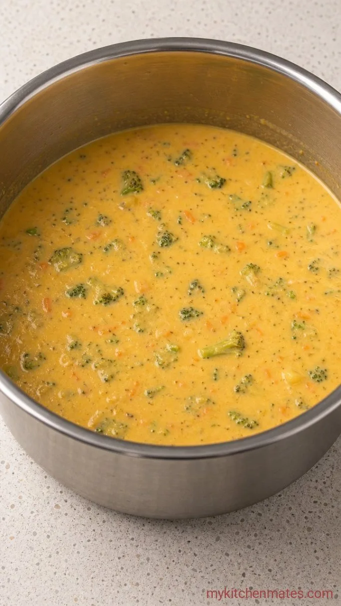 30-Minute Instant Pot Broccoli Cheese Soup Step 4: Stir in the Cream and Cheese